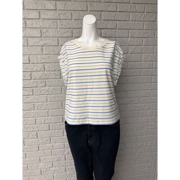 Sisstrevolution Tops - Sisstrevolution Women Stripped Dropped Shoulder Top Size S